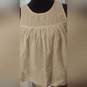White Eyelet Sleeveless Top